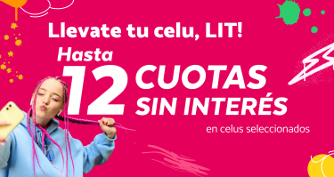 Pagá hasta 12 cuotas sin interés y con dos tarjetas. 