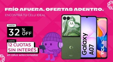 Fr&iacute;o afuera. Ofertas adentro ,lleva tu celu nuevo en hasta 32 porciento de descuento y hasta 12 cuotas sin inter&eacute;s.