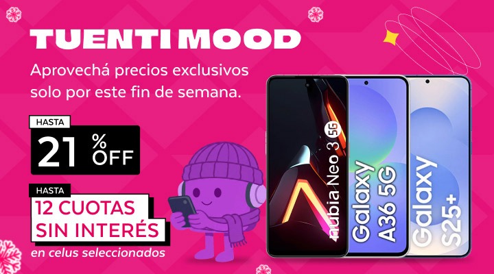 Tuenti Mood, Aprovech&aacute; precios exclusivos solo por este fin de semana, hasta 21% de descuento y hasta 12 cuotas sin inter&eacute;s.