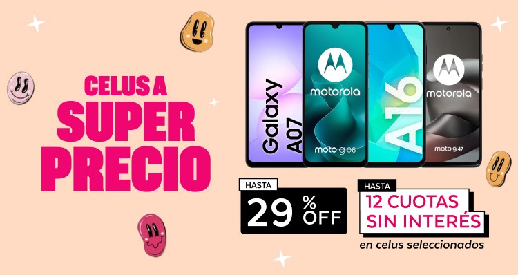 Celus a super precio, hasta 29 porciento de descuento y hasta 12 cuotas sin inter&eacute;s.